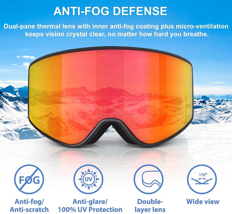 EXP VISION Ski/Snowboard Goggles Parent-child Snow Goggles Over Glasses for Men, Women Youth Kids - Image 2